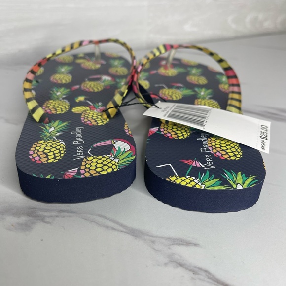 Vera Bradley toucan party flip flop sandal M 7/8 - Picture 5 of 13